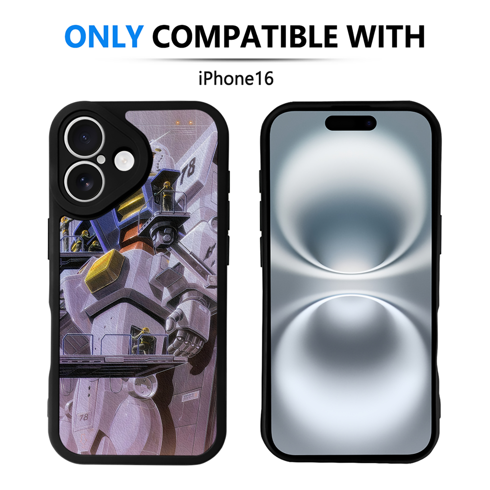 （画像用） 機動戦士ガンダム Mobile Suit Gundam 【iPhone 16シリーズ対応】シリコンスマホケース（レザー調） 材質：シリコン